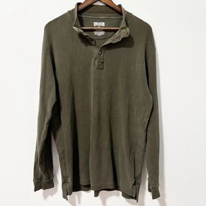 Duluth‎ Trading Co Trim Fit Thermal Shirt Mens Size Large Olive Long Sleeve Work